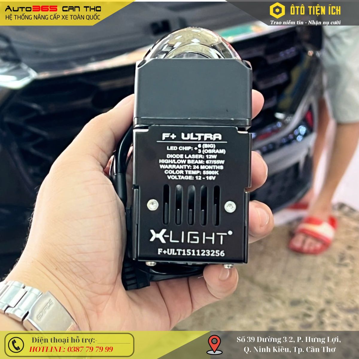 Đèn LED ô tô chiếu sáng rõ ràng, giúp nhận diện vật cản trên đường