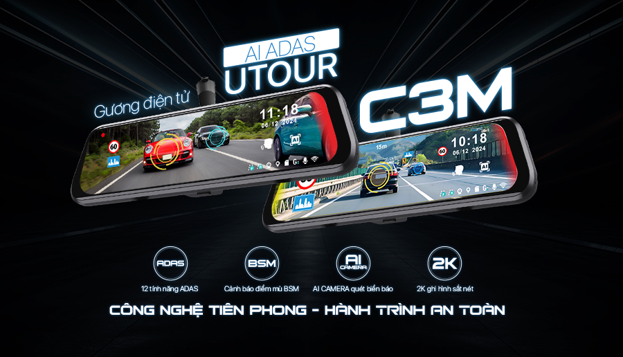 Gương điện tử AI ADAS UTOUR C3M